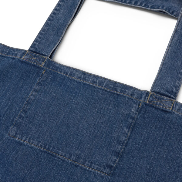 “Cash Over Chaos” Denim Tote Bag – Minimalist Money Mindset Tote - Image 6
