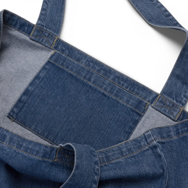 “Cash Over Chaos” Denim Tote Bag – Minimalist Money Mindset Tote - Image 7